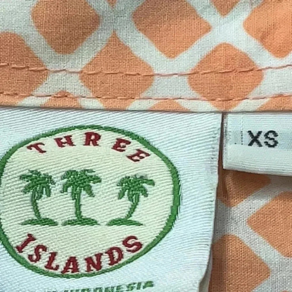 Three Islands Peach Checkered Long Sleeve Button Down Cotton Shirt Dress Size XS - Picture 3 of 5
